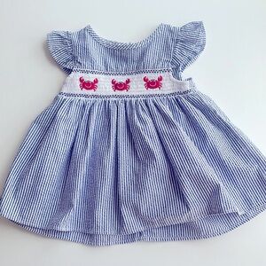 Smocked Seersucker Dress